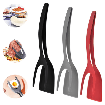 2 in 1 SPAKLEM - Kombination aus Spatel und Klemme gibt Sicherheit beim wenden der Zutaten