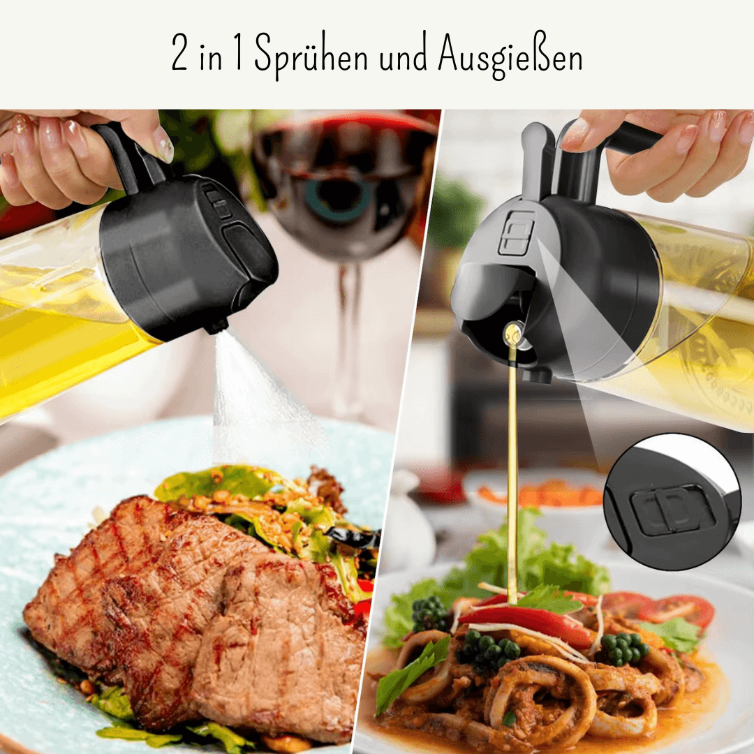 GISPRÜ 2 in 1 - Vielseitiger Ölspender, der präzise gießt und sprüht