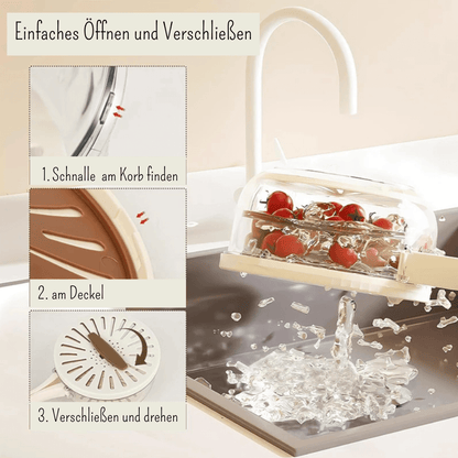 WABO - 3 in 1 Abtropfschale sparrt Zeit, mit nur einem Schritt, kann gewaschen, abgetropft und organiziert werden