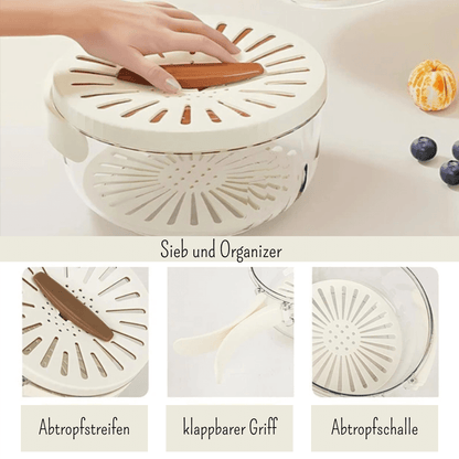 WABO - 3 in 1 Abtropfschale sparrt Zeit, mit nur einem Schritt, kann gewaschen, abgetropft und organiziert werden